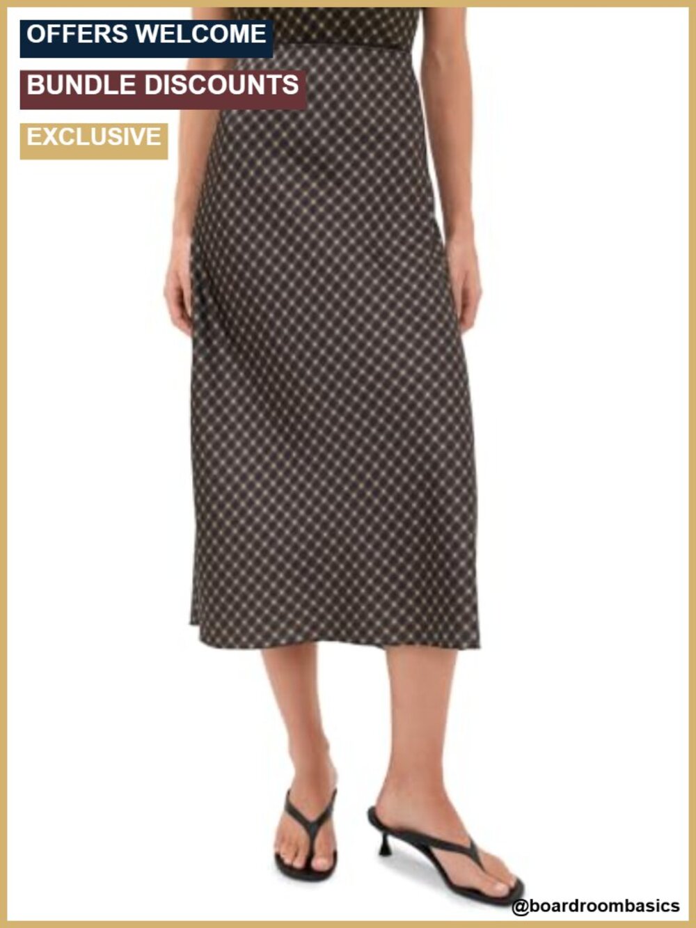 Plaid Ombre Slip Skirt with Lingerie Elastic Mid Rise
